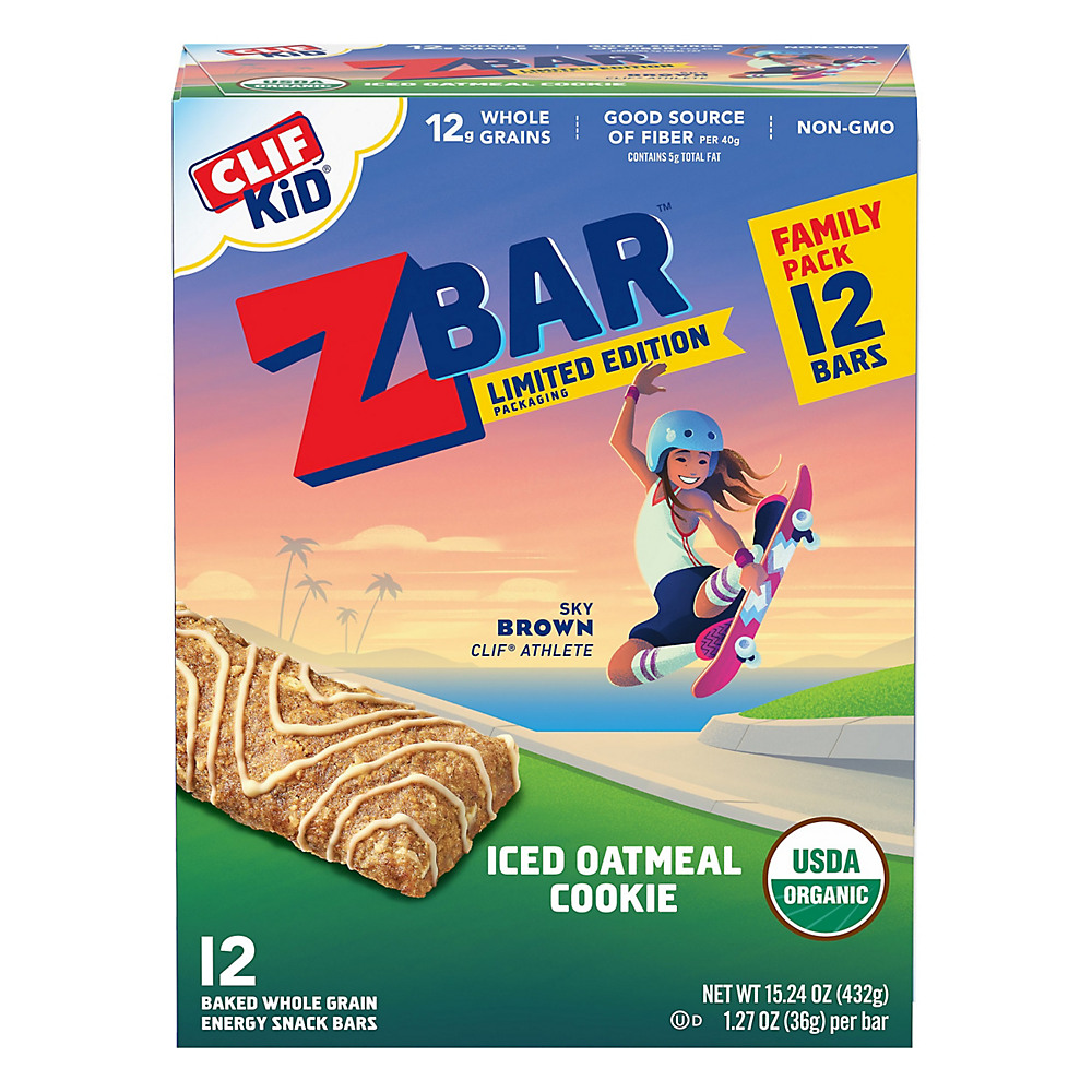 Calories in Clif Kid Organic Iced Oatmeal Cookie Z Bars, 12 ct