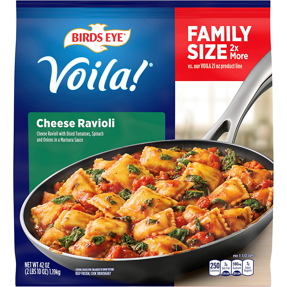 Calories in Birds Eye Voila Voila! Cheese Ravioli Family Size, 42 oz