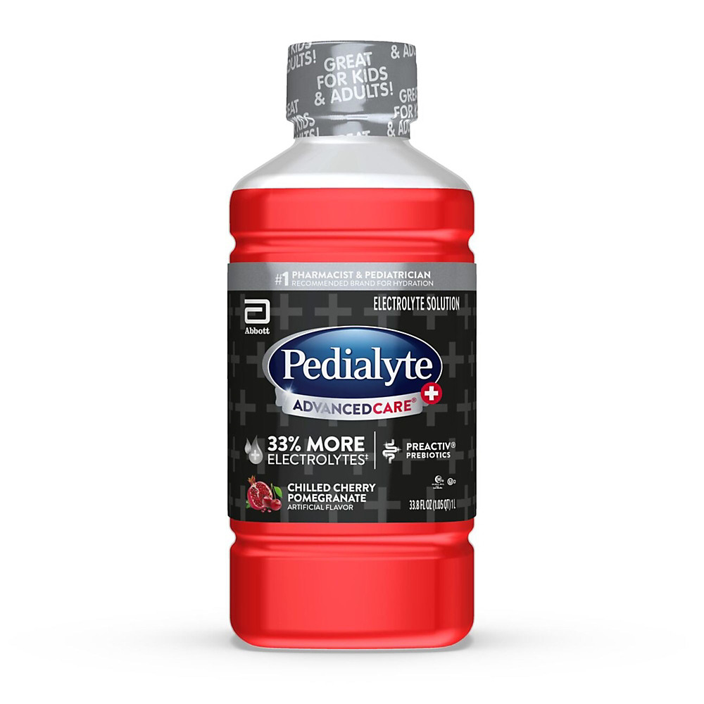 Calories in Pedialyte AdvancedCare Plus Electrolyte Solution Chilled Cherry Pomegranate, 1.1 qt