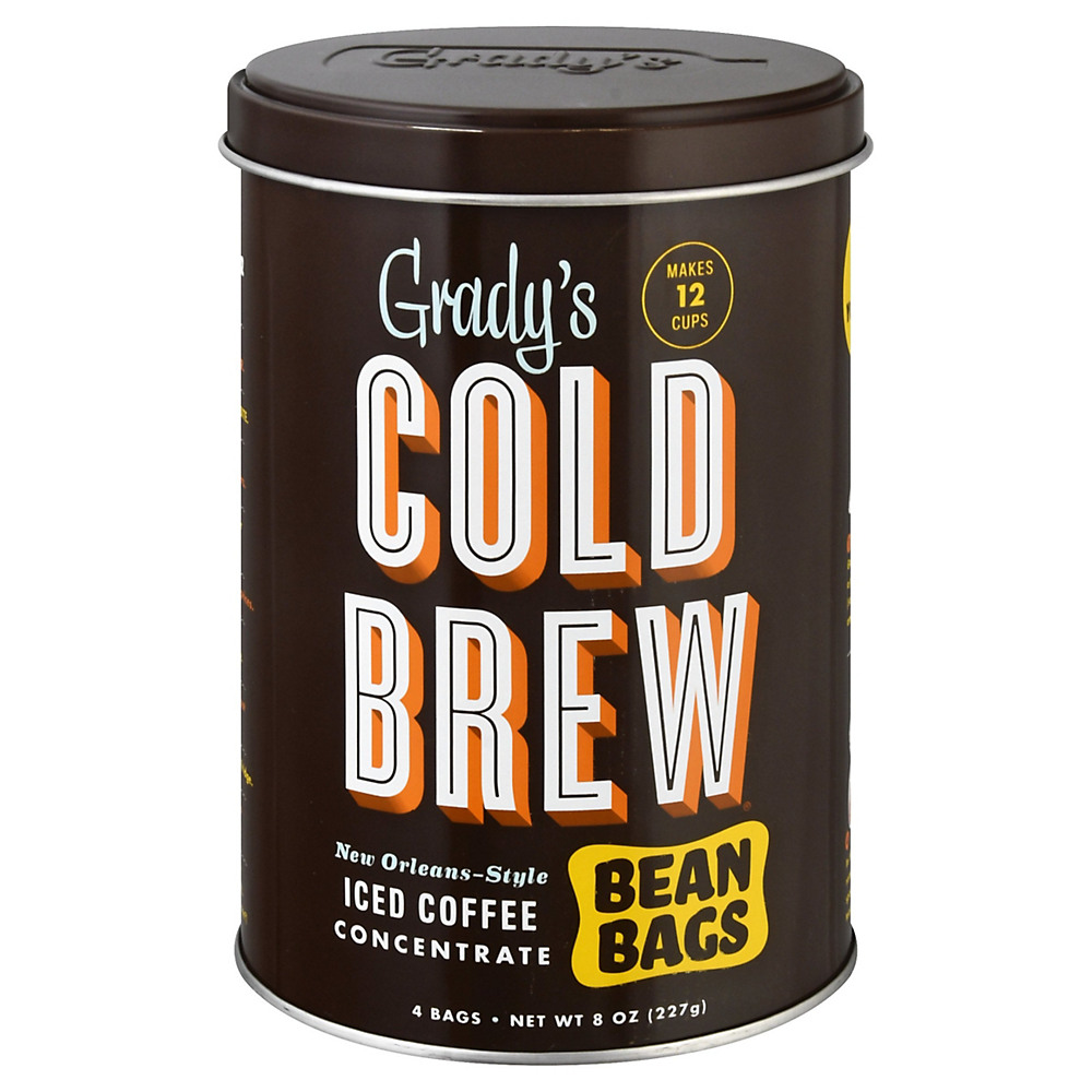 Calories in Grady's Cold Brew New Orleans-Style Iced Coffee Concentrate Bean Bags, 4 ct