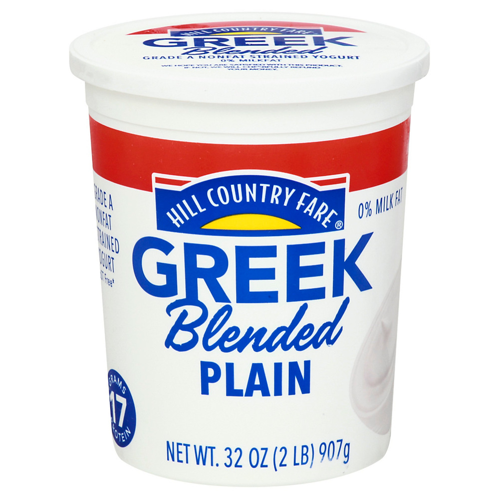 Calories in Hill Country Fare Blended Plain Greek Yogurt, 32 oz