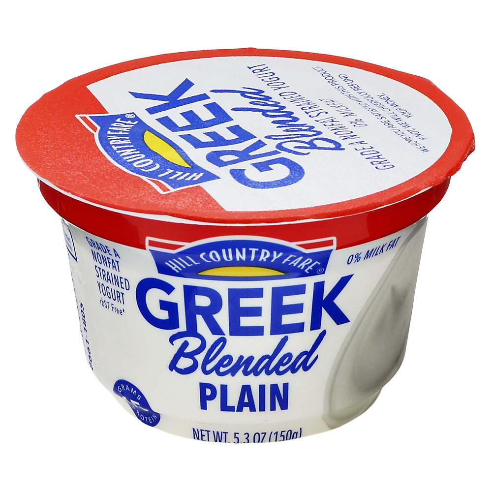 Calories in Hill Country Fare Blended Plain Greek Yogurt, 5.3 oz