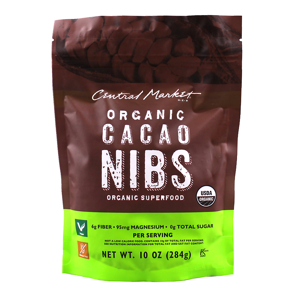 Calories in Central Market Organic Cacao Nibs, 10 oz