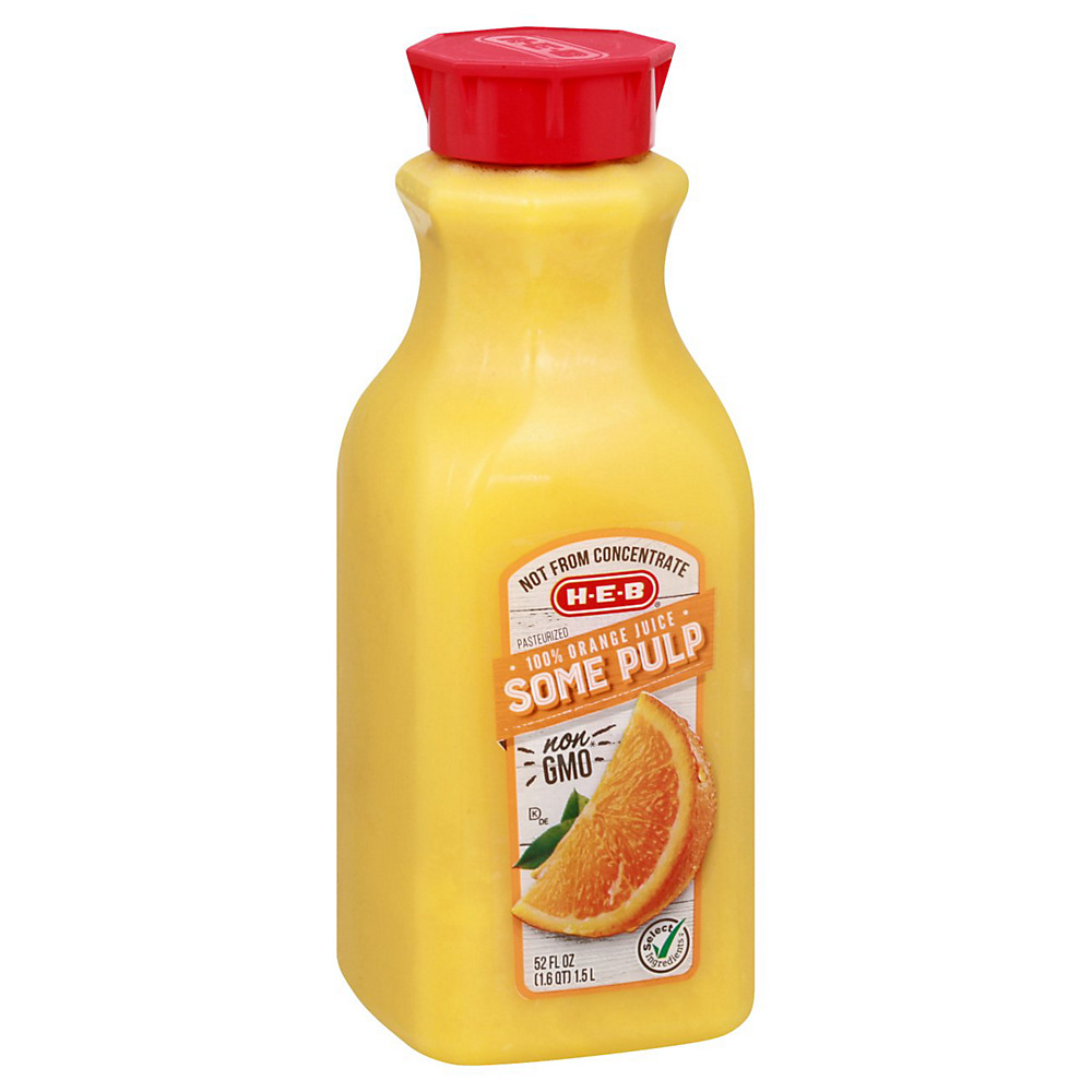 Calories in H-E-B Select Ingredients Some Pulp Orange Juice, 52 oz