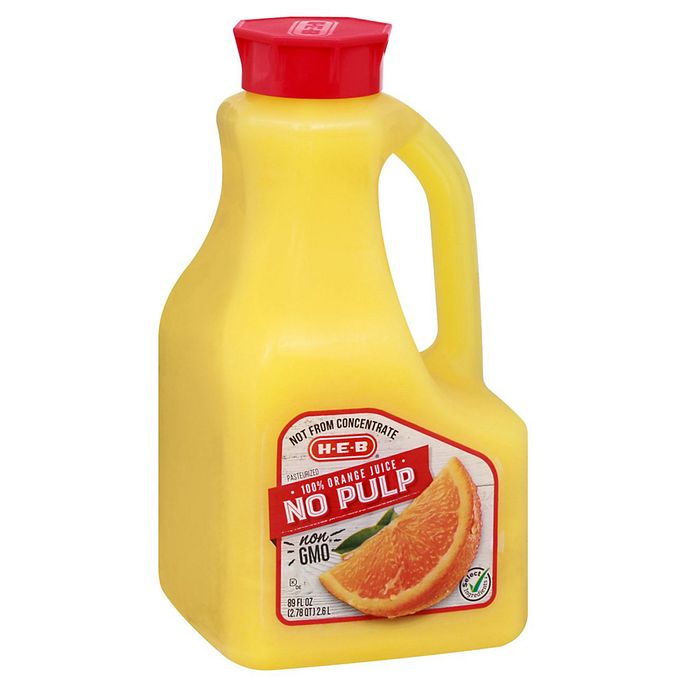 Calories in H-E-B Select Ingredients No Pulp Orange Juice, 89 oz