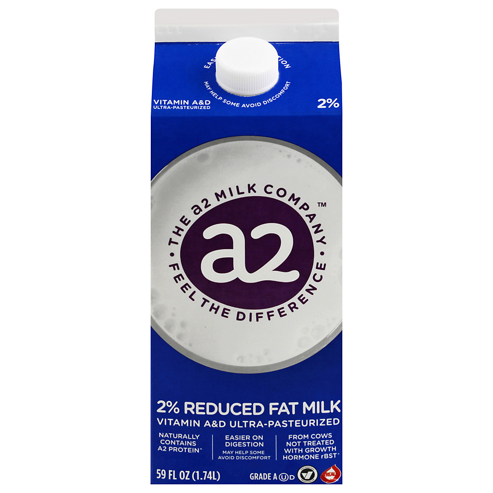 Calories in a2 Milk 2% Reduced Fat Milk, 59 oz