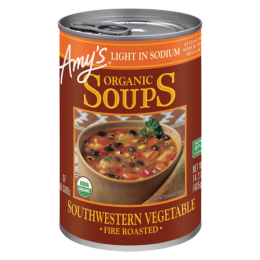 Calories in Amy's Organic Light In Sodium Roasted Southwest Vegetable Soup, 14.3 oz