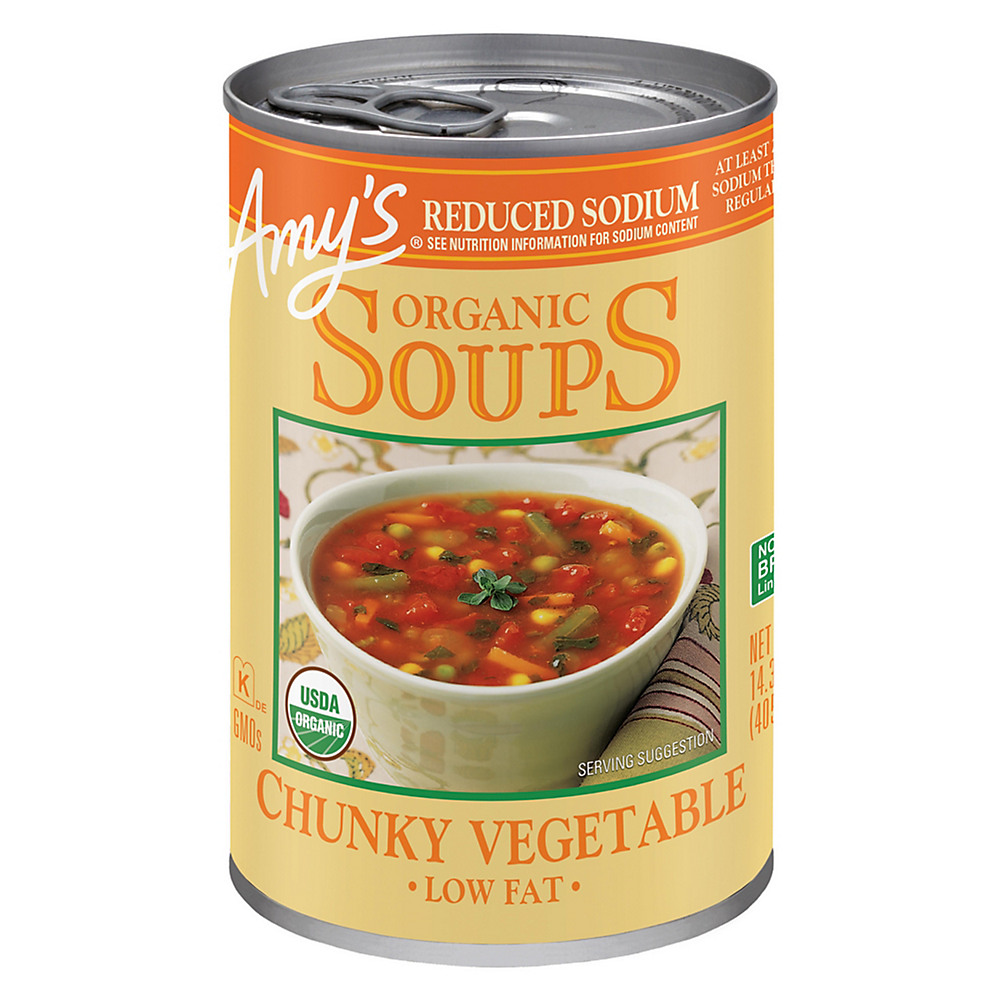 Calories in Amy's Organic Reduced Sodium Chunky Vegetable Soup, 14.3 oz