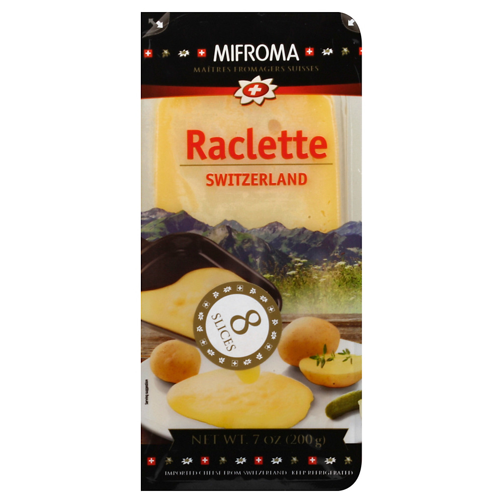 Calories in Mifroma Raclette Swiss Cheese, Sliced, 8 ct