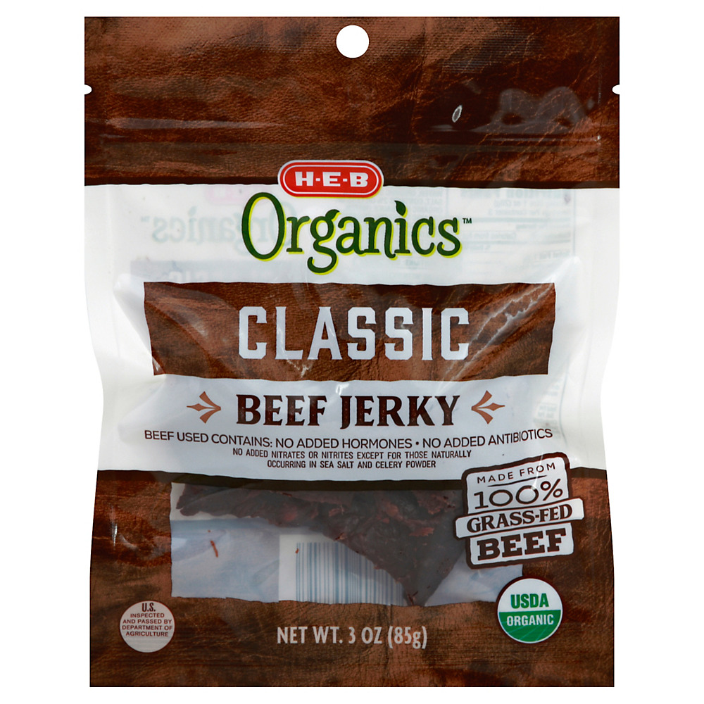 Calories in H-E-B Organics Classic Beef Jerky, 3 oz