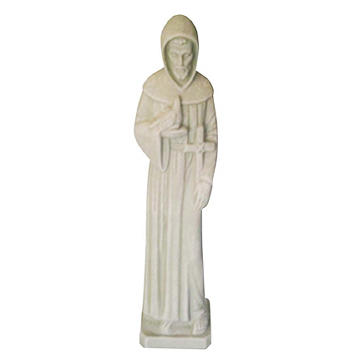 Blue Orange Pottery Saint Francis Statue