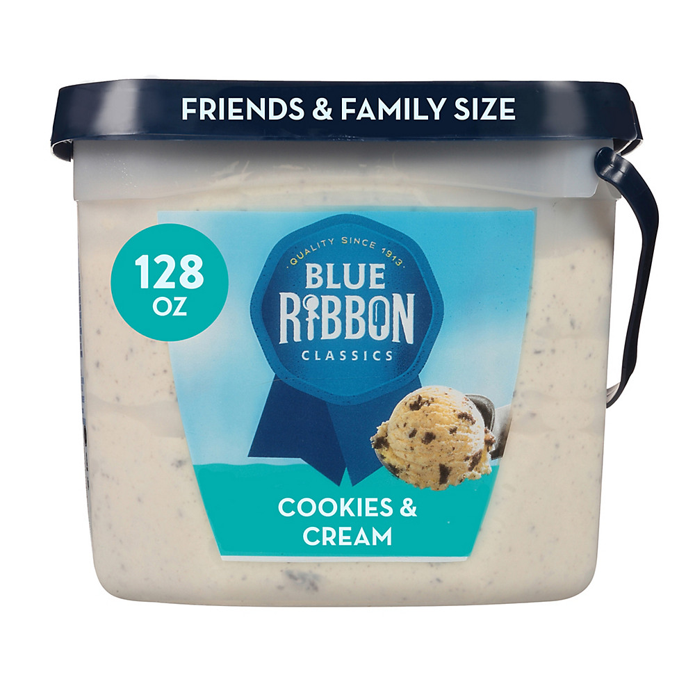 Calories in Blue Ribbon Classics Cookies 'N Cream Ice Cream Family Size, 1 gal