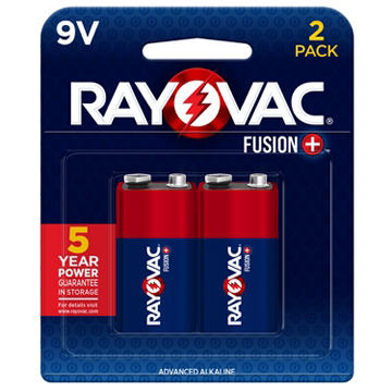 Rayovac Fusion 9 Volt Batteries, 2 pk