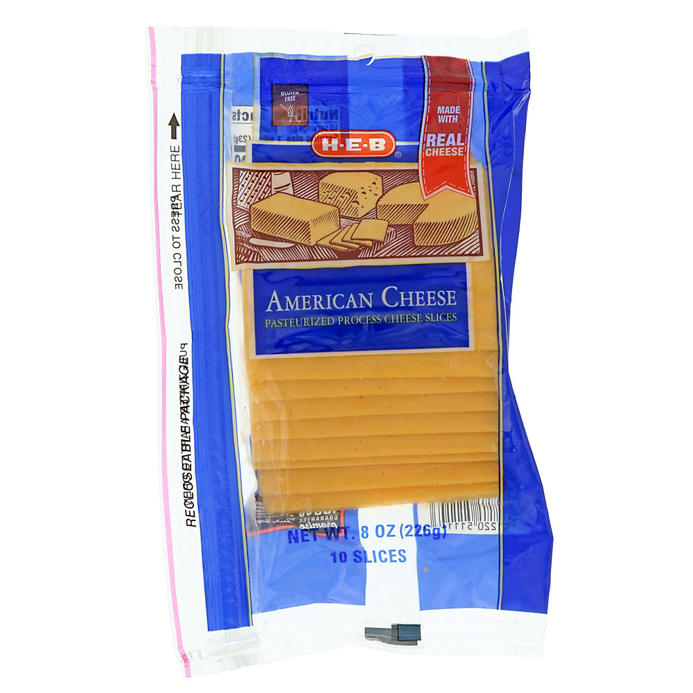 Calories in H-E-B Sliced American Cheese, 10 ct
