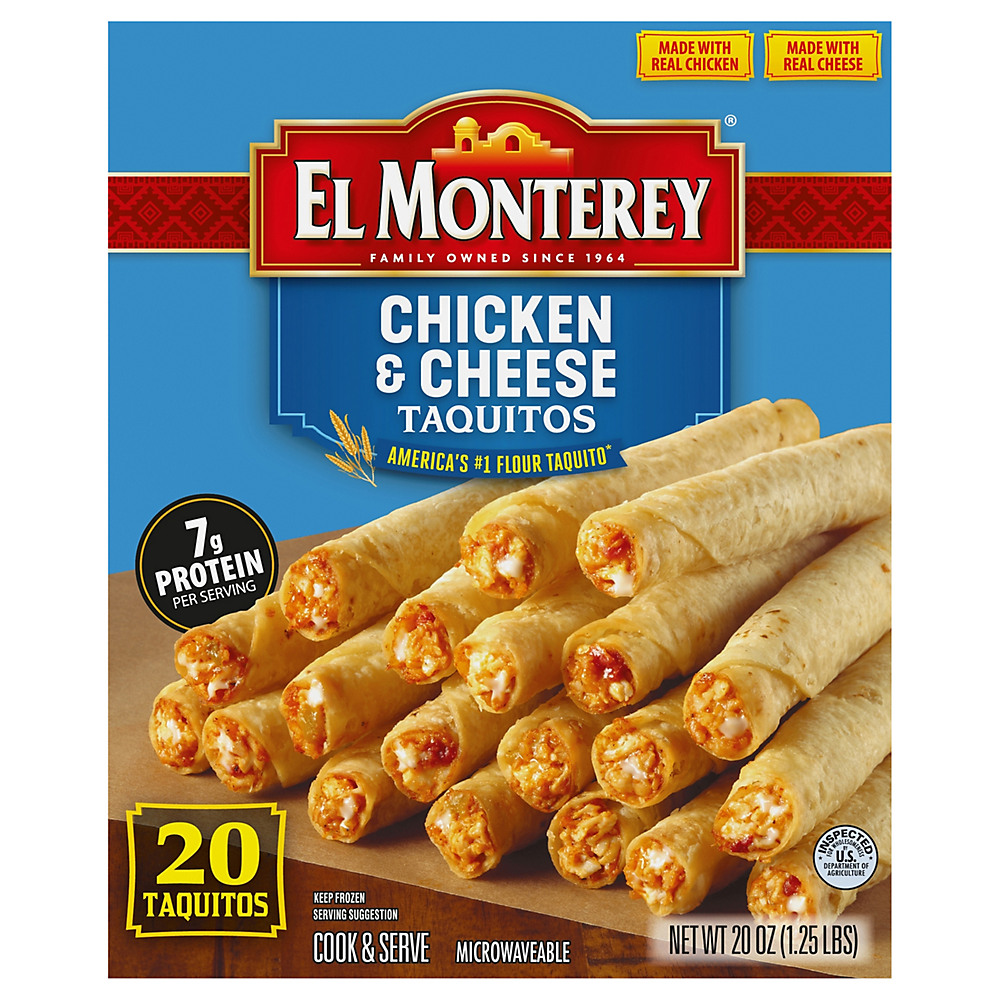 Calories in El Monterey Chicken & Cheese Taquitos, 20 ct