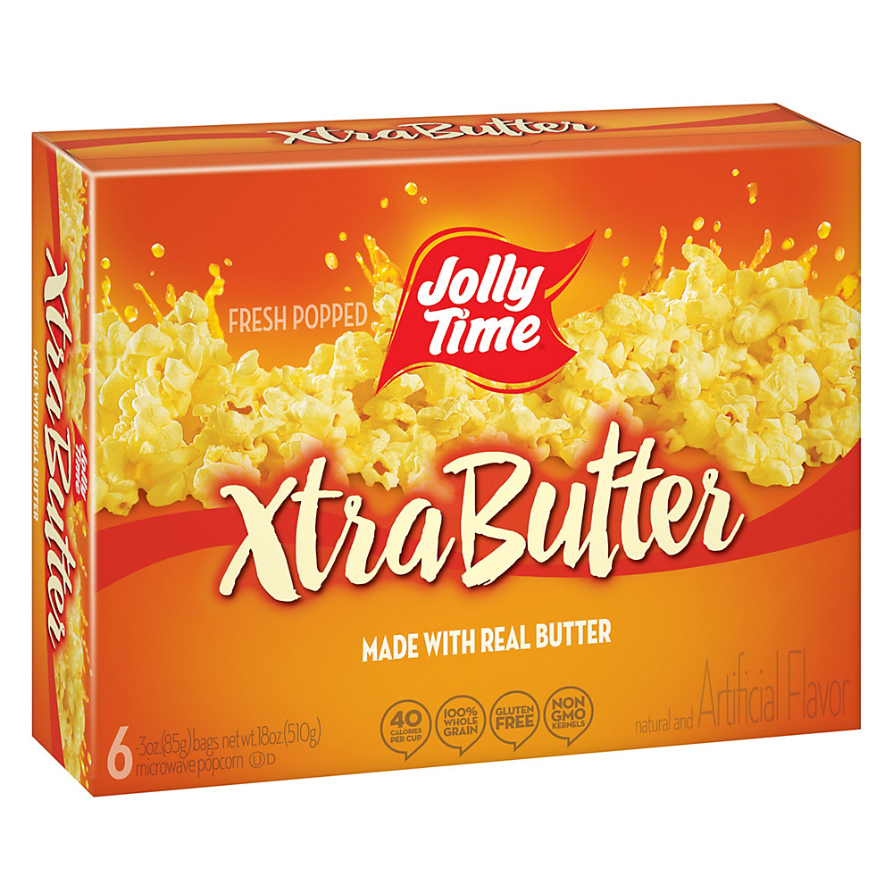 Calories in JOLLY TIME Microwave Popcorn Xtra Butter, 6 ct