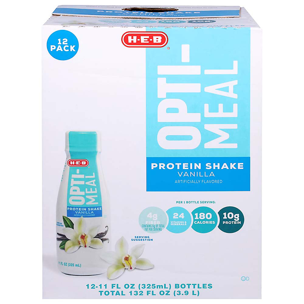 Calories in H-E-B Opti-Meal Vanilla Protein Shake 12 pk, 11 oz