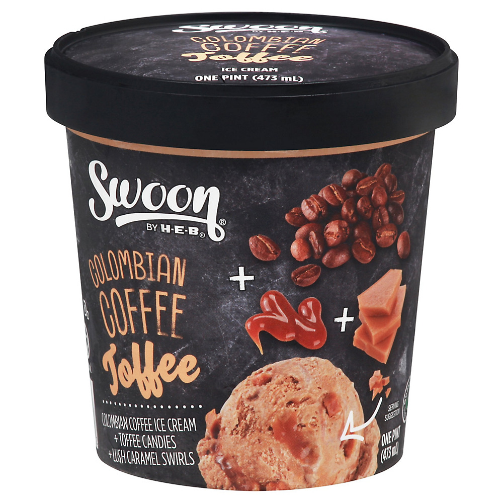 Calories in Swoon by H-E-B Colombian Coffee Toffee Ice Cream, 1 pt