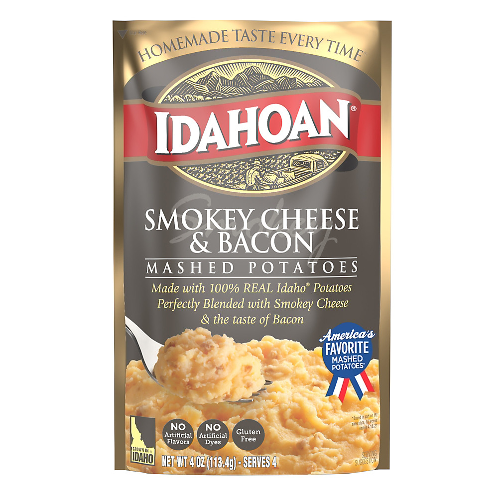 Calories in Idahoan Smokey Cheese & Bacon Mashed Potatoes, 4 oz