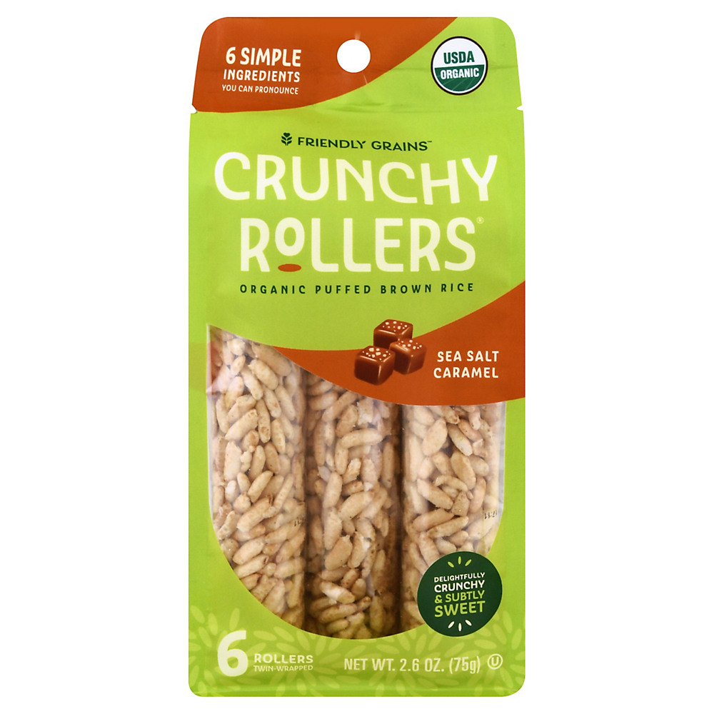 Calories in Crunchy Rollers Caramel Sea Salt Rice Snacks, 6 ct