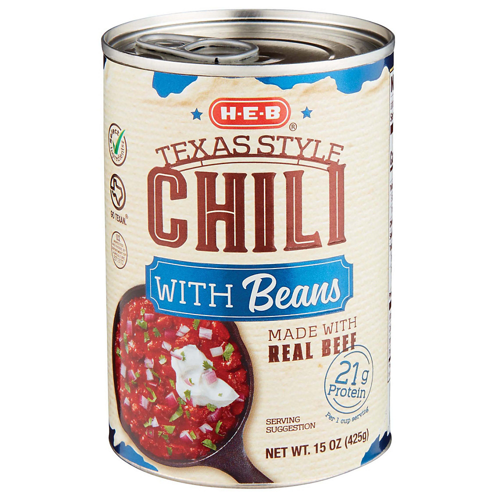 Calories in H-E-B Select Ingredients Texas Style Chili with Beans, 15 oz
