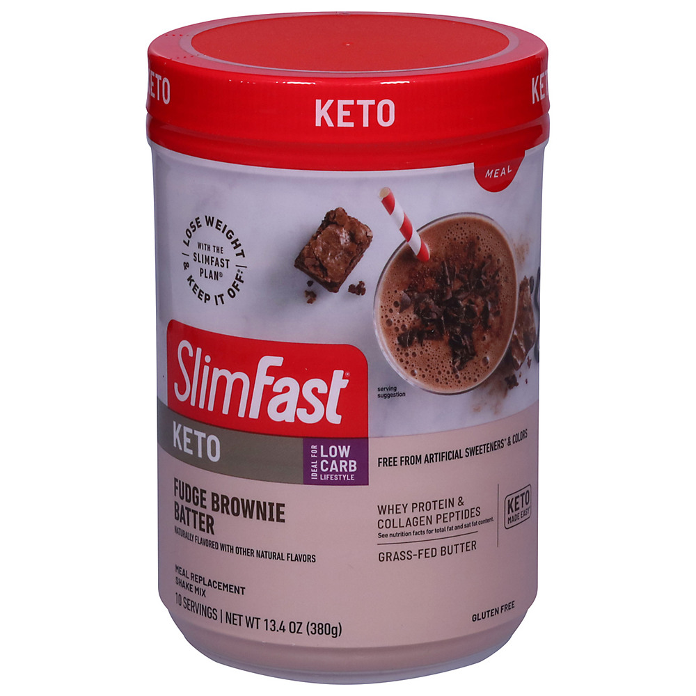 Calories in SlimFast Keto Fudge Brownie Batter Shake Mix, 12.6 oz