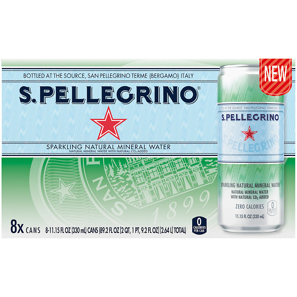 Calories in San Pellegrino Sparkling Natural Mineral Water 11.2 oz Cans, 8 pk