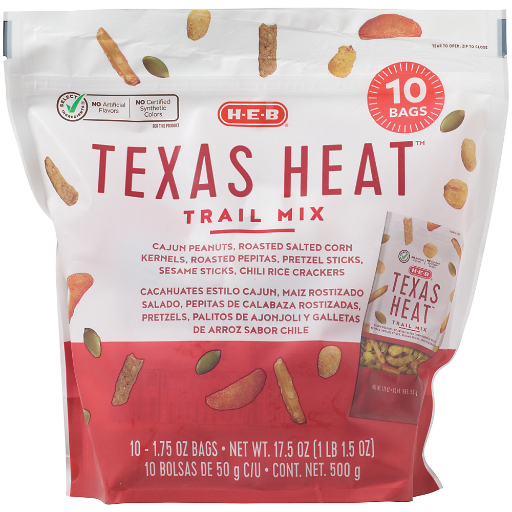 Calories in H-E-B Select Ingredients Texas Heat Trail Mix Multipack, 10 ct
