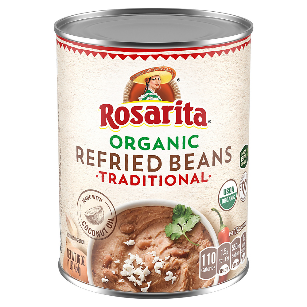 Calories in Rosarita Organic Traditional Refried Beans, 16 oz