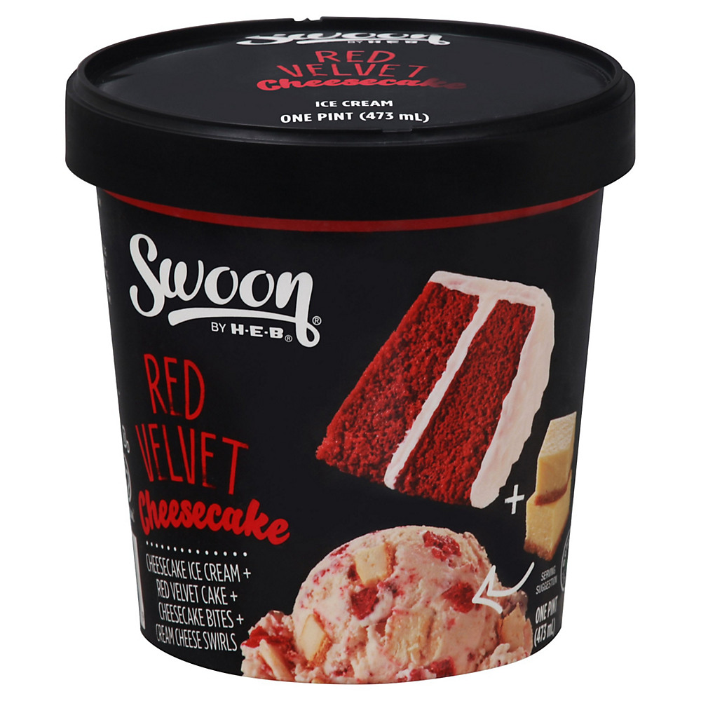 Calories in Swoon by H-E-B Red Velvet Cheesecake Ice Cream, 1 pt