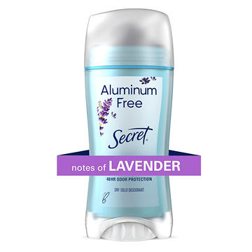 Secret Aluminum Free 48 Hr Solid Deodorant - Lavender, 2.4 oz