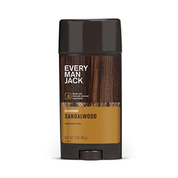 Every Man Jack Deodorant - Sandalwood, 3 oz