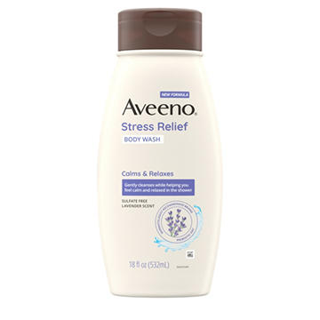 Aveeno Stress Relief Body Wash - Lavender Scent, 18 oz