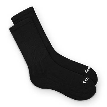 EcoSox Medium Black Diabetic Crew Socks, 3.1 oz