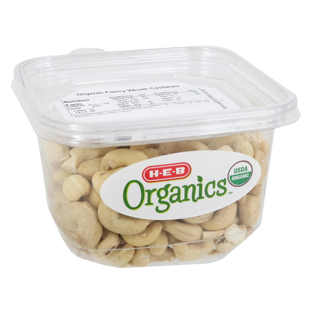 Calories in H-E-B Organics Fancy Cashews, 8.7 oz
