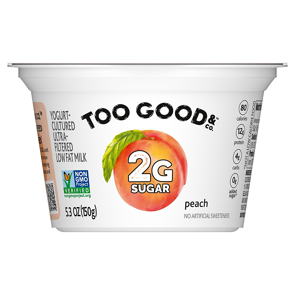 Calories in Two Good Lowfat Lower Sugar Peach Greek Yogurt, 5.3 oz