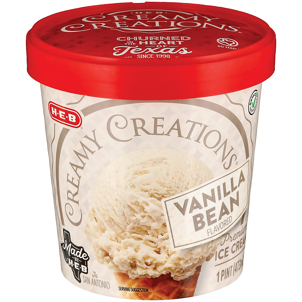 Calories in H-E-B Select Ingredients Creamy Creations Vanilla Bean Ice Cream, 1 pt