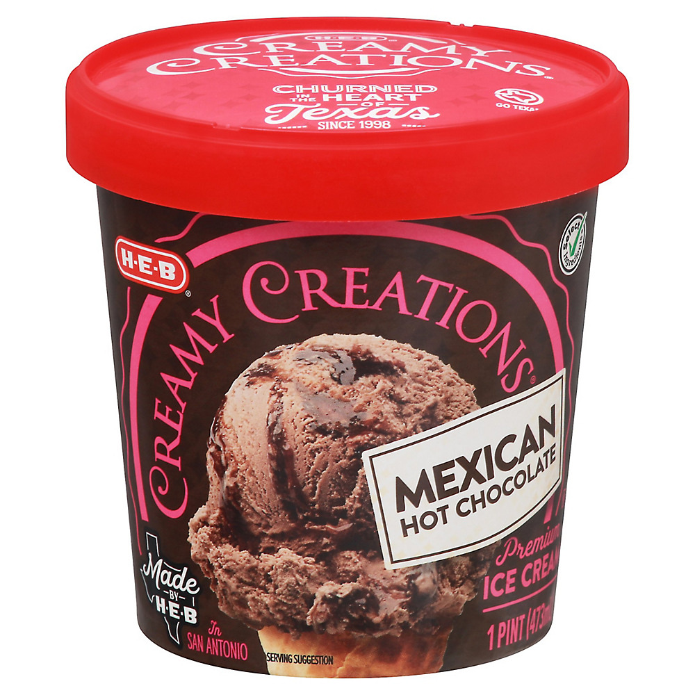 Calories in H-E-B Select Ingredients Creamy Creations Mexican Hot Chocolate Ice Cream Pint, 16 oz