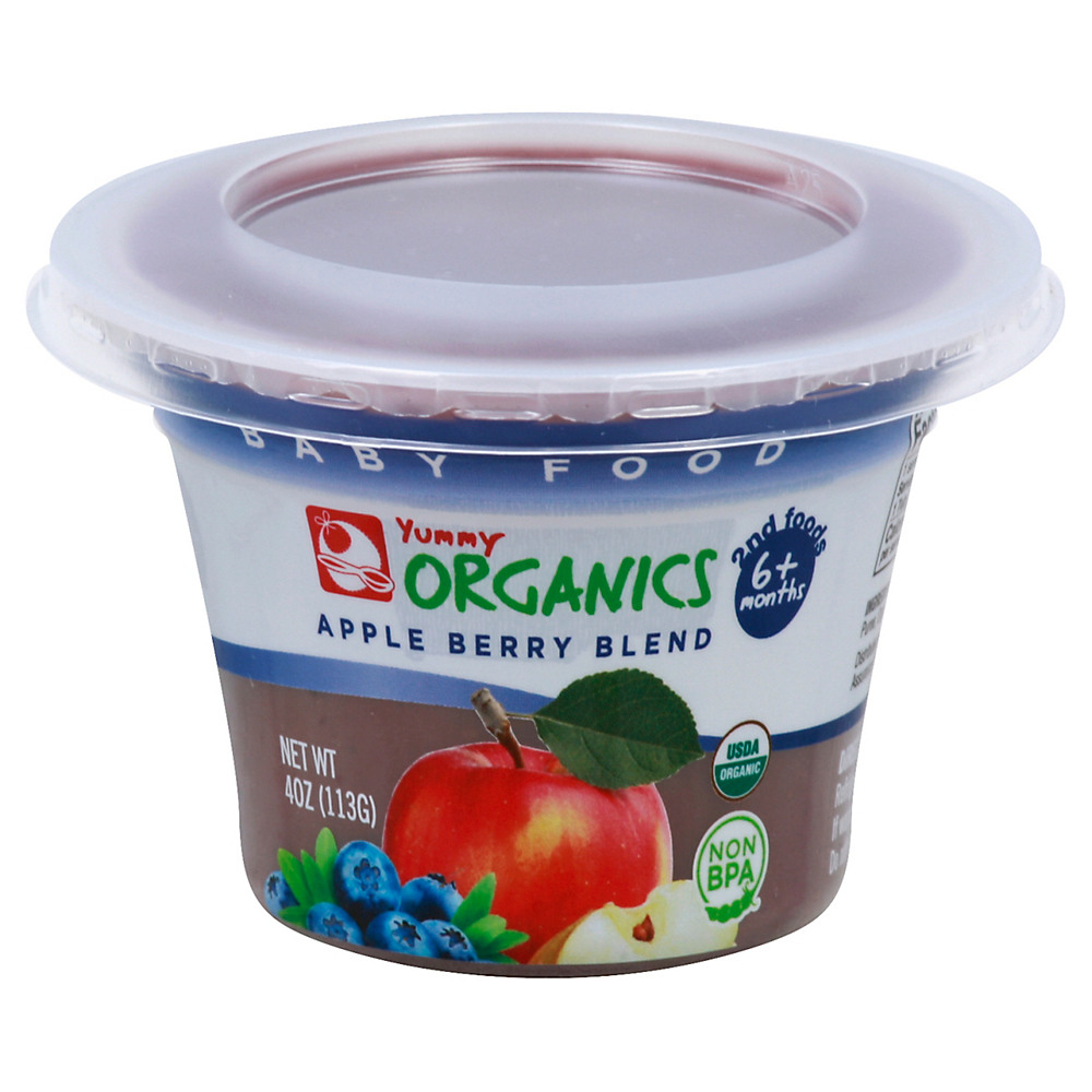 Calories in Yummy Organics Apple Berry Blend 2nd Foods, 4 oz