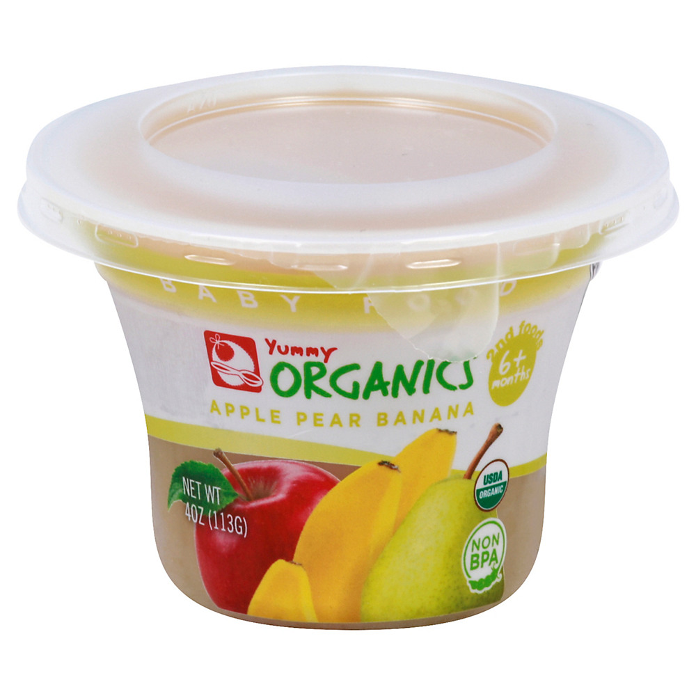 Calories in Yummy Organics Apple Pear Banana 2nd Foods, 4 oz