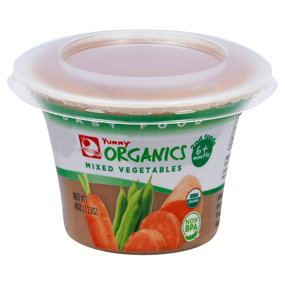 Calories in Yummy Organics Mixed Vegetable 2nd Foods, 4 oz