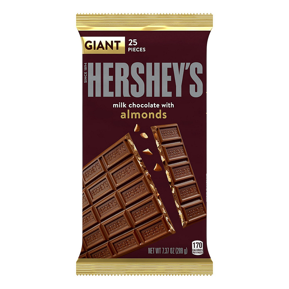 Calories in Hershey's Milk Chocolate with Almonds Bulk Candy Bars, 6.8 oz