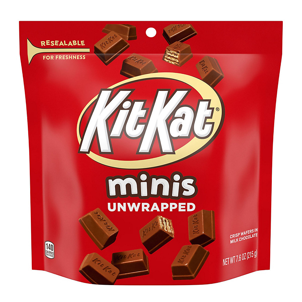 Calories in Kit Kat Minis Milk Chocolate Wafer Candy Chocolate Candy Pack, 7.6 oz