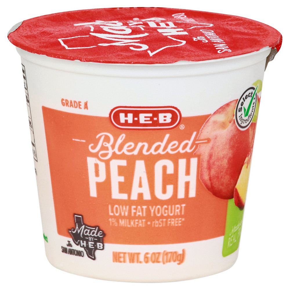 Calories in H-E-B Select Ingredients Blended Low-Fat Peach Yogurt, 6 oz
