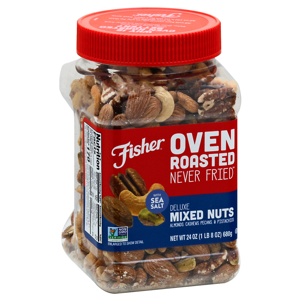 Calories in Fisher Oven Roasted Deluxe Mixed Nuts, 24 oz