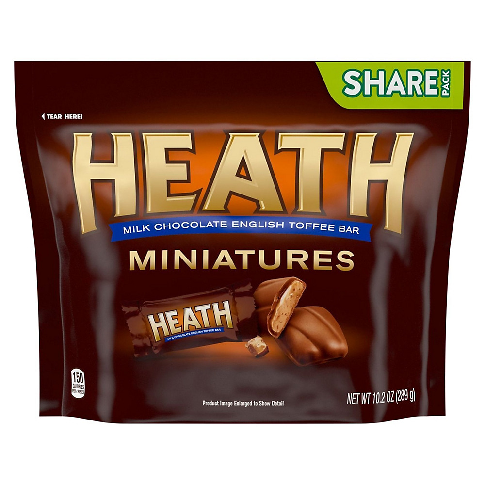 Calories in Heath Miniatures Milk Chocolate English Toffee Candy Share Size, 10.2 oz