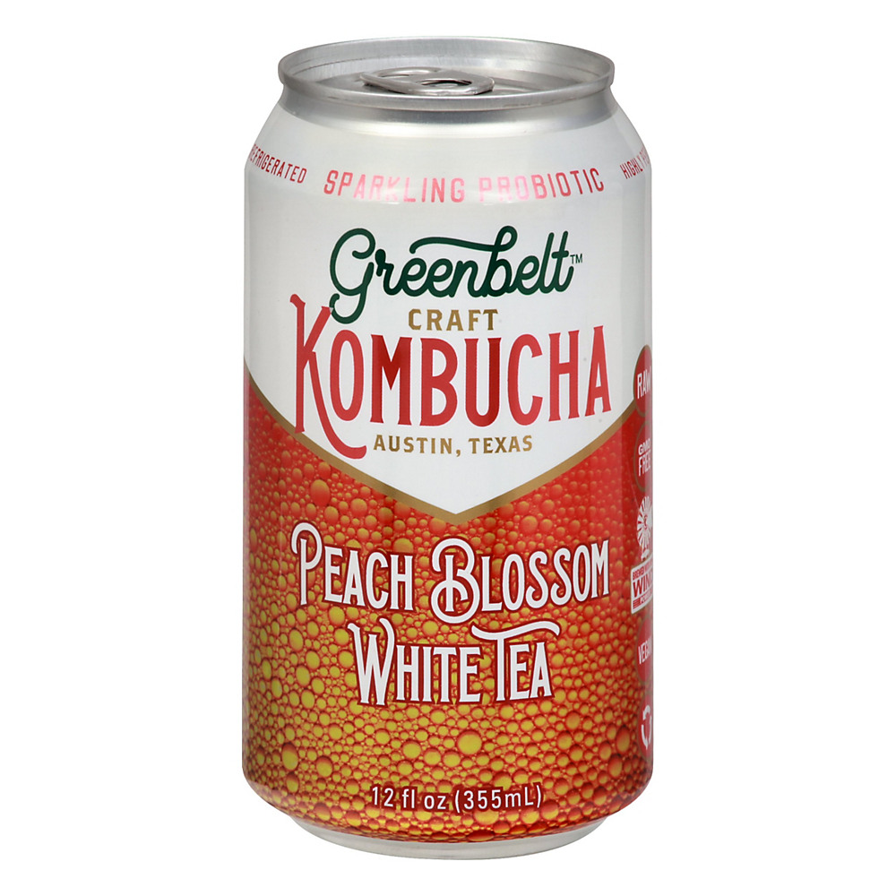 Calories in Greenbelt Peach Blossom White Tea Craft Kombucha, 12 oz