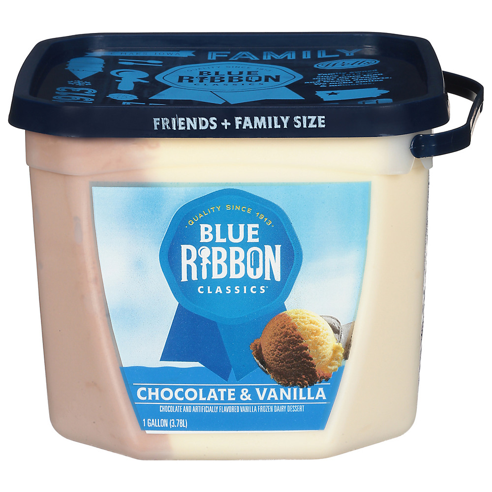 Calories in Blue Ribbon Classics Chocolate & Vanilla Ice Cream, 1 gal