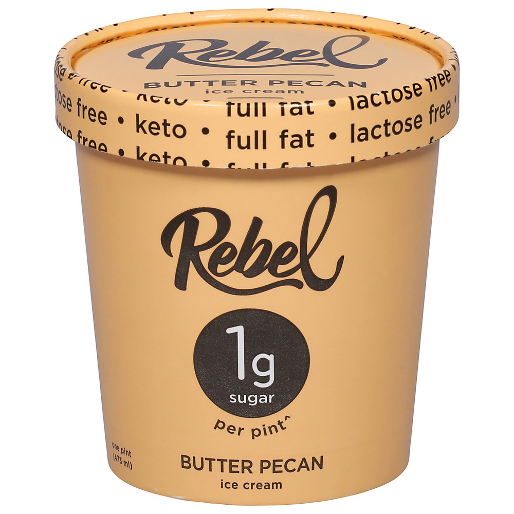 Calories in Rebel Butter Pecan Ice Cream, 1 pt