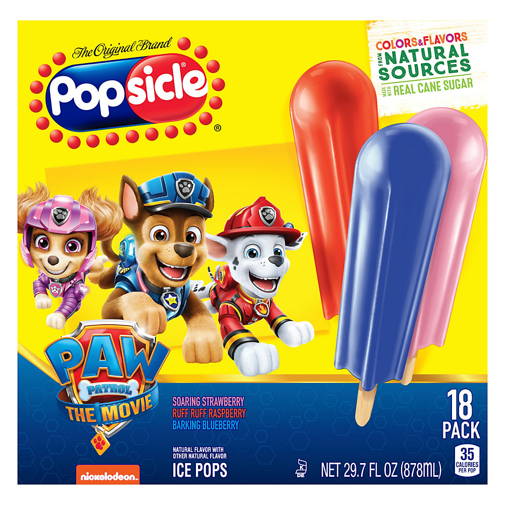 Calories in Popsicle Paw Patrol Ice Pops, 18 ct